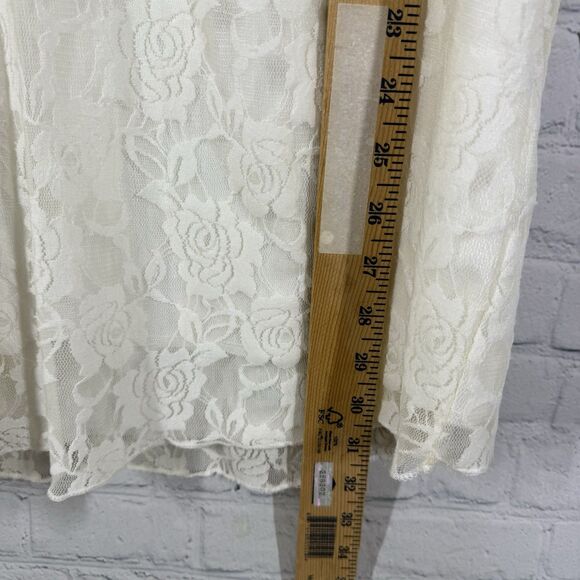 Lavish Tunic Lace Women Plus 3X Cream Romantic Femenine Crochet Cottage Blouse - Picture 7 of 11